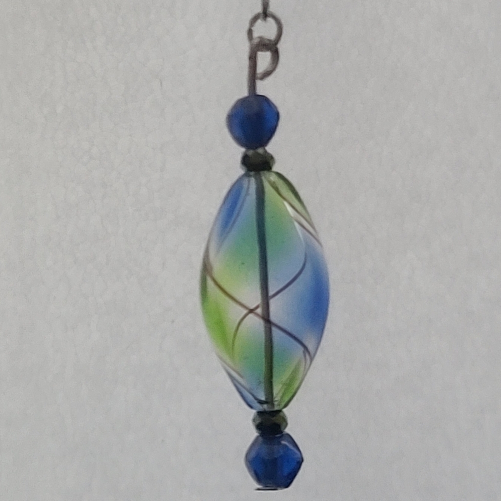 Hand Made Glass Dangle Earrings